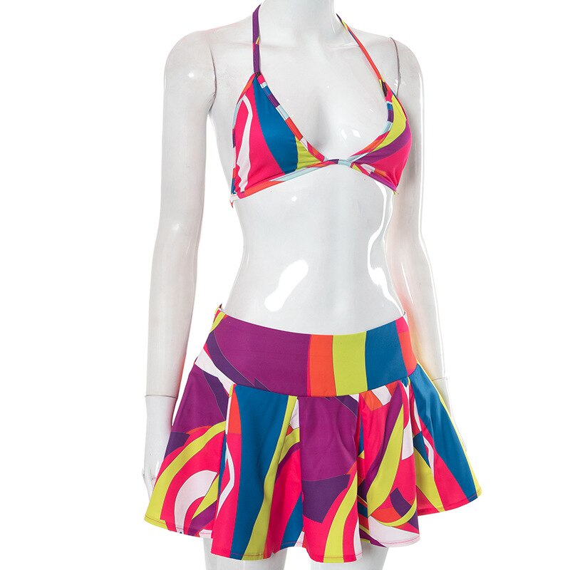Marsha, Marsha Summer Fashion Tennis Skirt and Bra Set