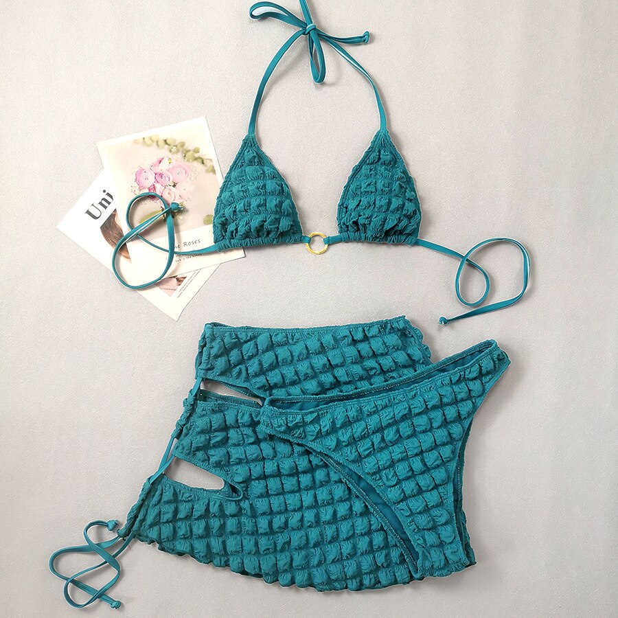 Lela Fashion Swim Skirt Bikini 3 Piece Set