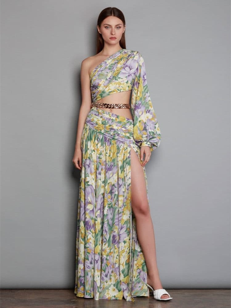 Chain Link Midsummer Blossom Fashion Dress