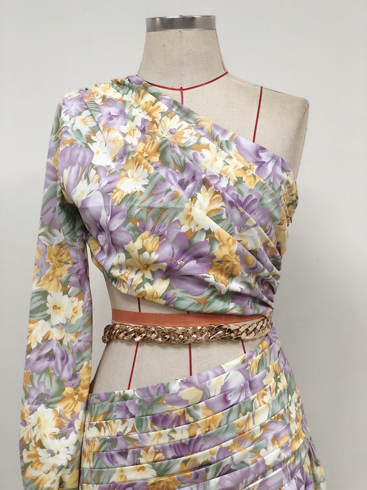Chain Link Midsummer Blossom Fashion Dress