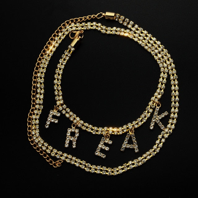 18K Gold Plated Customizable Freak Nasty Ankle Bracelet