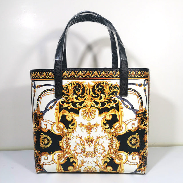 Ornate Golden Pillar Fashion Handbag