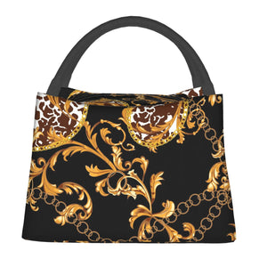 Ornate Golden Pillar Fashion Travel Handbag