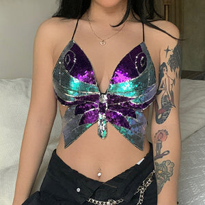 Sequin Butterfly Fashion Top
