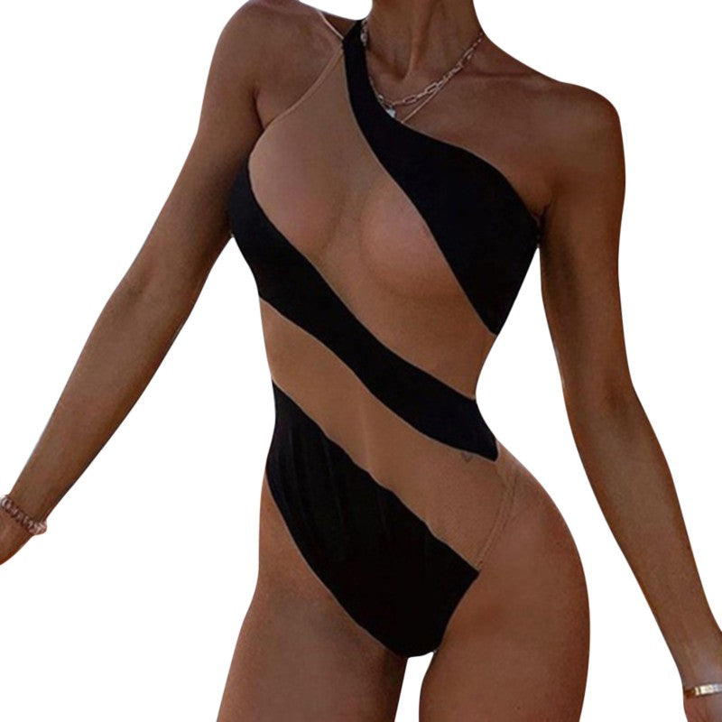 Wrapped Ribbon Fashion Sheer Reveal Swimsuit